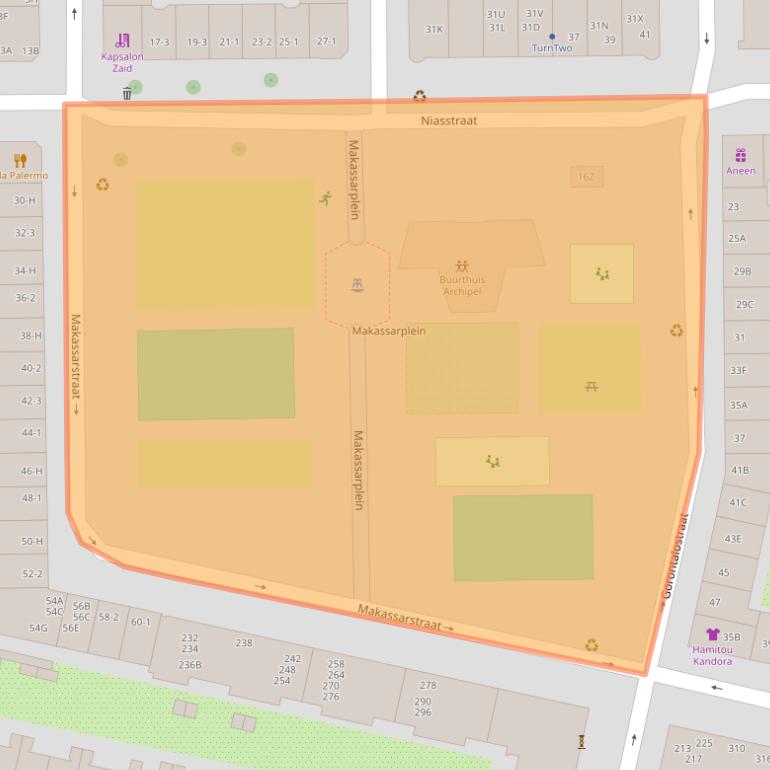 Kaart van postcodegebied 1095RP.