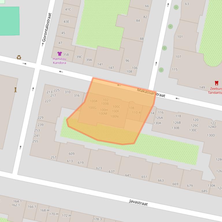 Kaart van postcodegebied 1095TD.