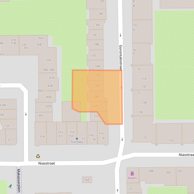 Kaart van postcodegebied 1095TR.