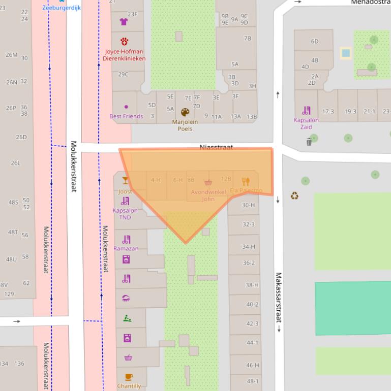 Kaart van postcodegebied 1095VA.