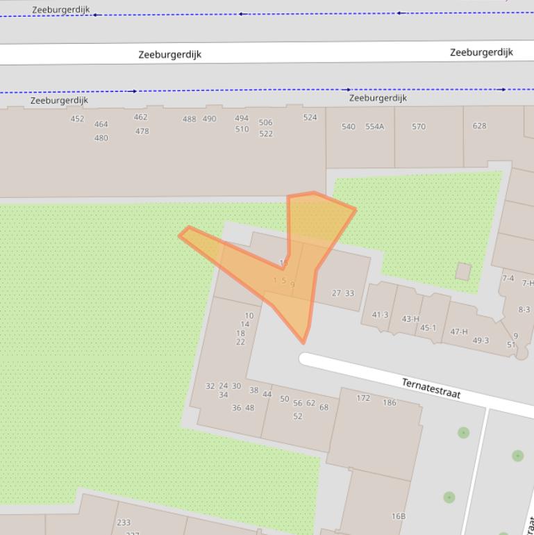 Kaart van postcodegebied 1095VG.