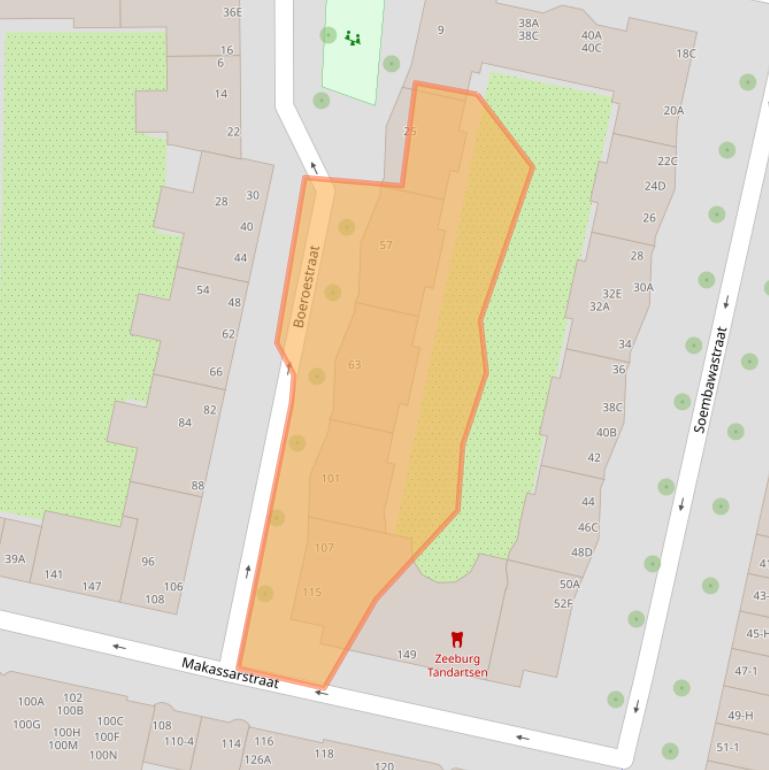 Kaart van postcodegebied 1095VP.