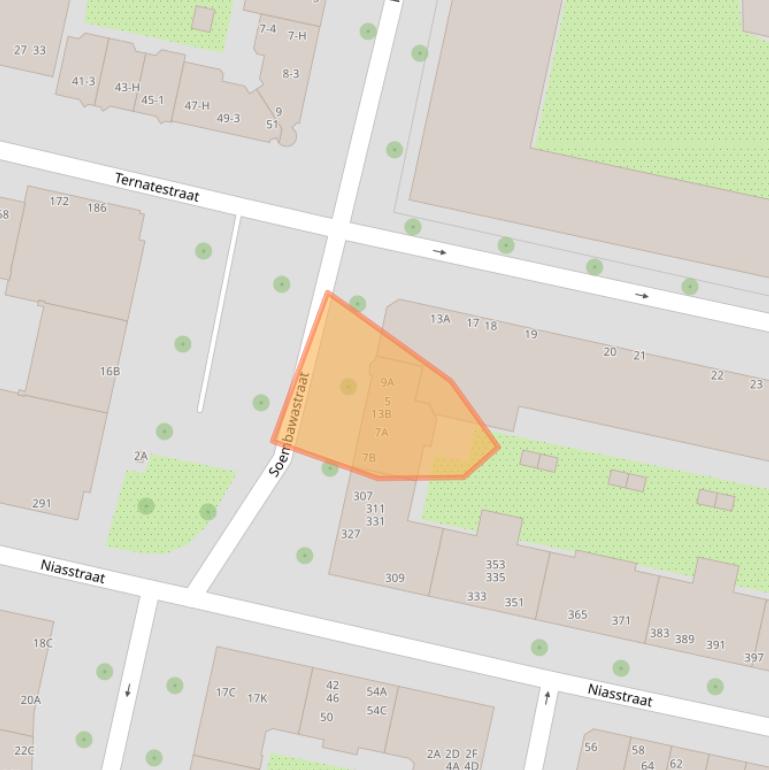 Kaart van postcodegebied 1095VT.