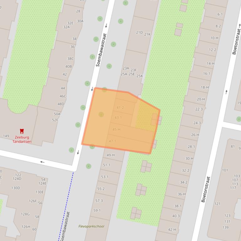 Kaart van postcodegebied 1095VW.