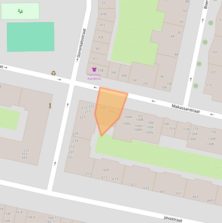 Kaart van postcodegebied 1095WJ.