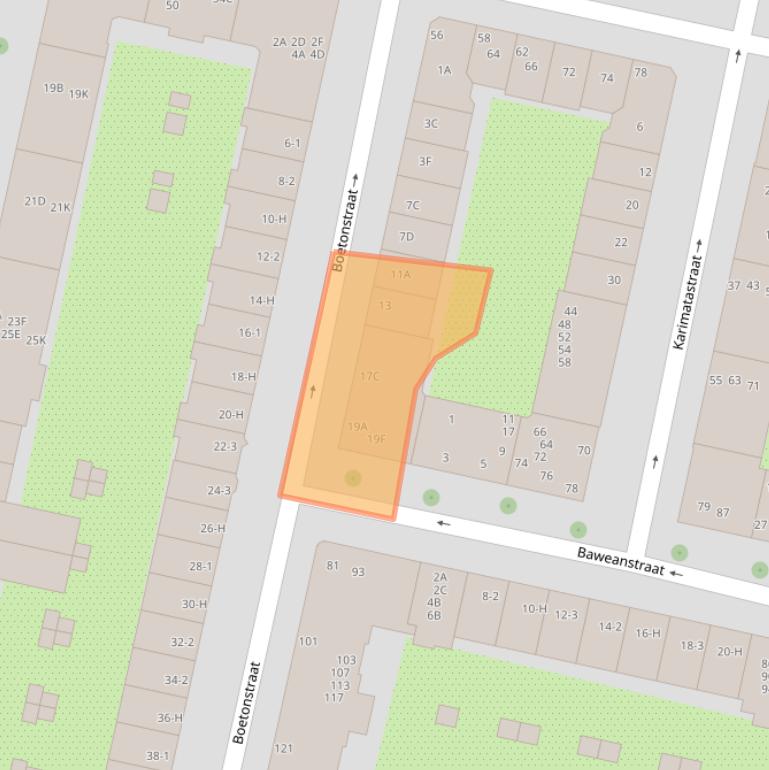 Kaart van postcodegebied 1095XJ.