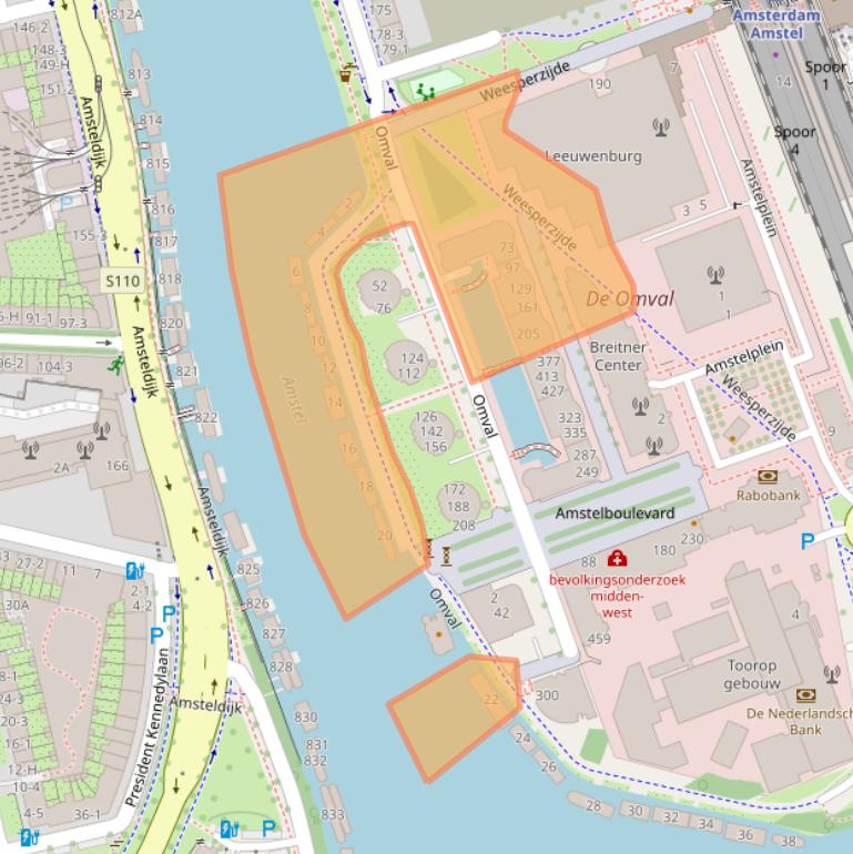 Kaart van postcodegebied 1096AA.