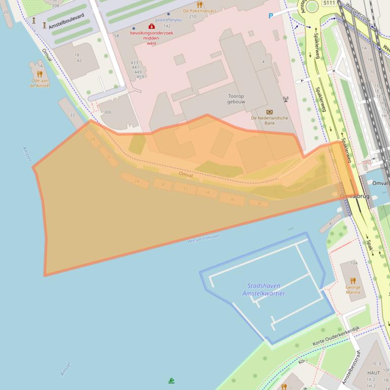 Kaart van postcodegebied 1096AB.