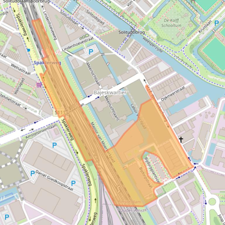 Kaart van postcodegebied 1096AN.