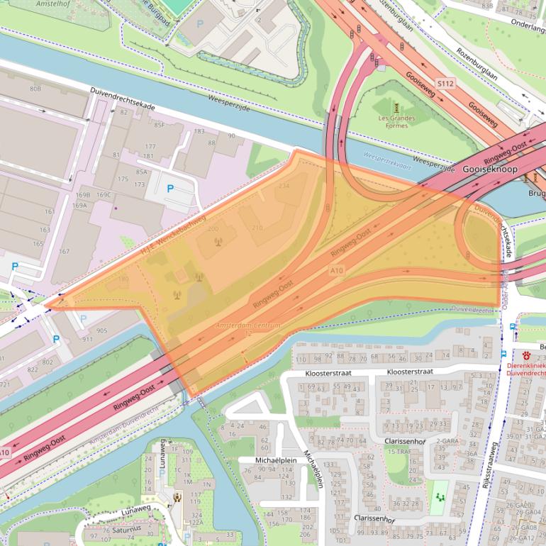 Kaart van postcodegebied 1096AS.