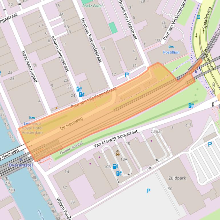 Kaart van postcodegebied 1096BG.