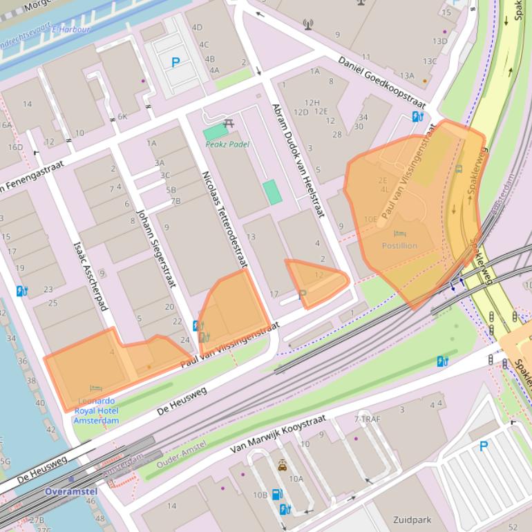 Kaart van postcodegebied 1096BK.