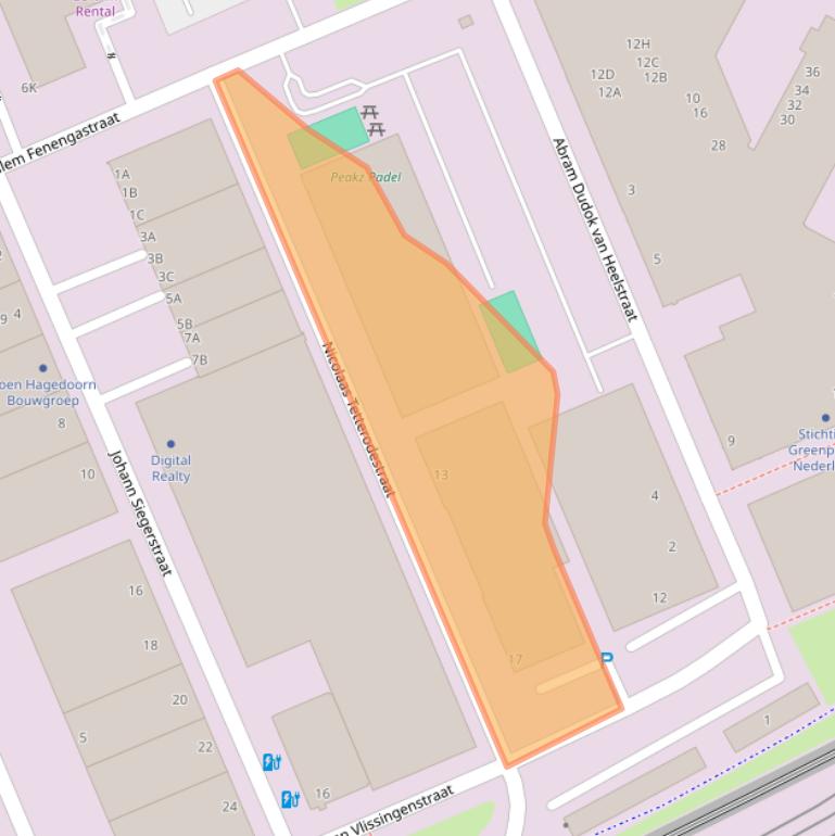 Kaart van postcodegebied 1096BM.