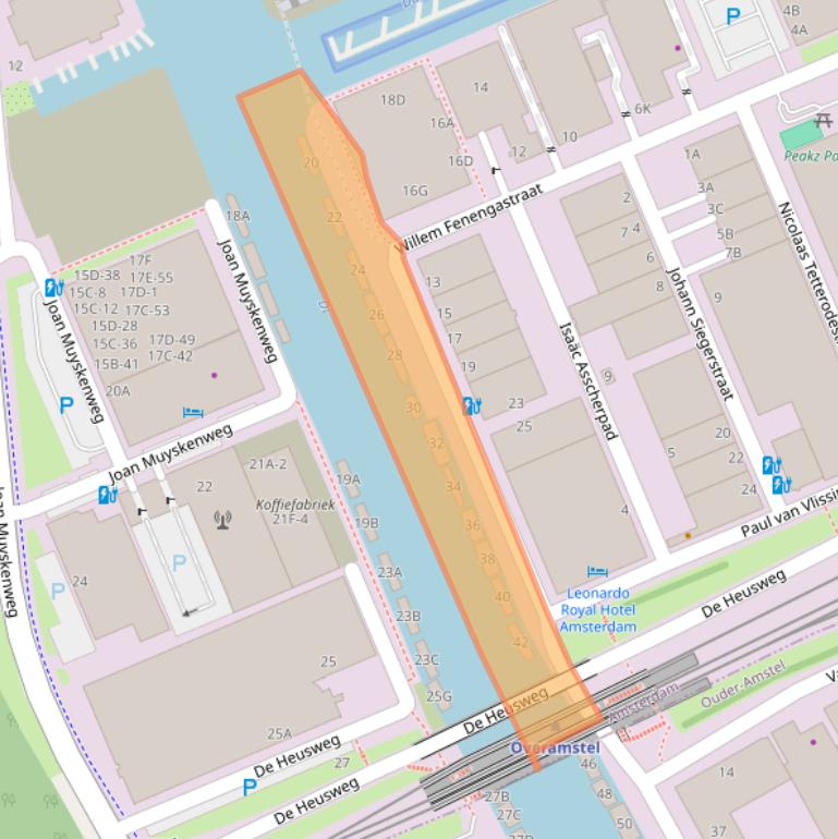 Kaart van postcodegebied 1096BP.