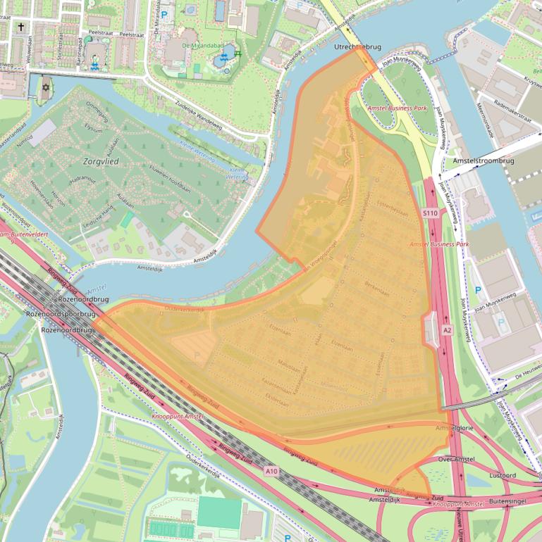 Kaart van postcodegebied 1096CN.