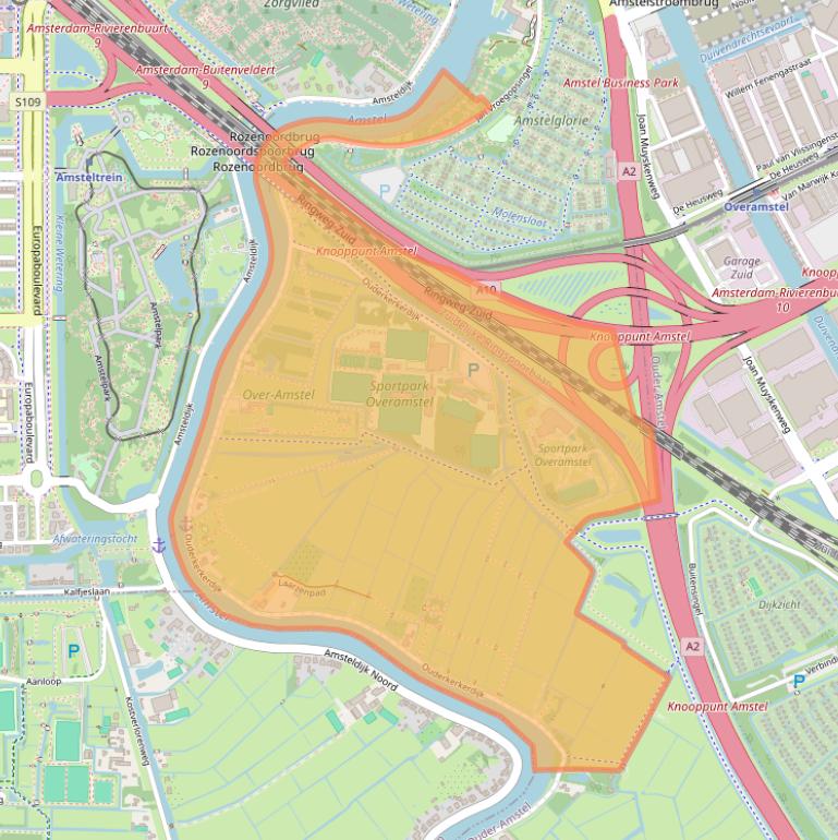 Kaart van postcodegebied 1096CR.
