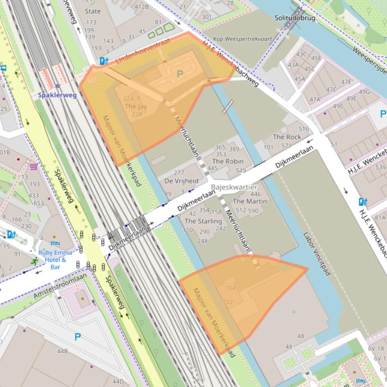 Kaart van postcodegebied 1096DA.