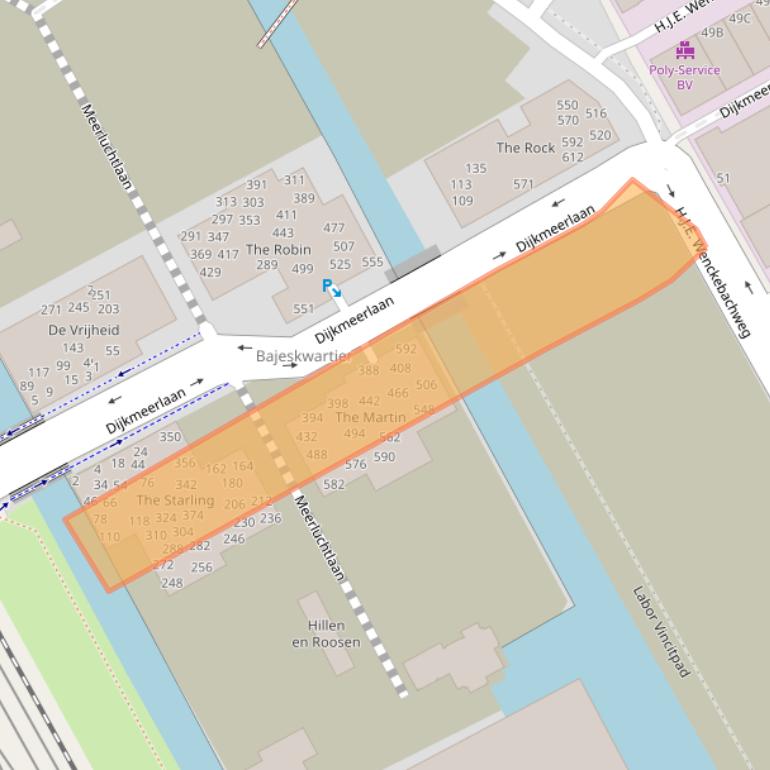 Kaart van postcodegebied 1096DD.