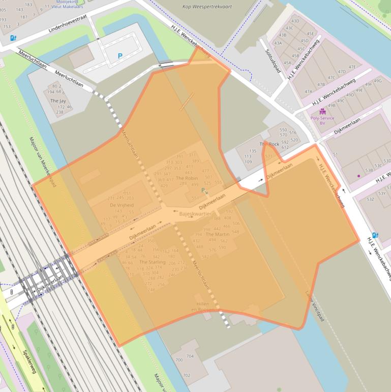 Kaart van postcodegebied 1096DE.