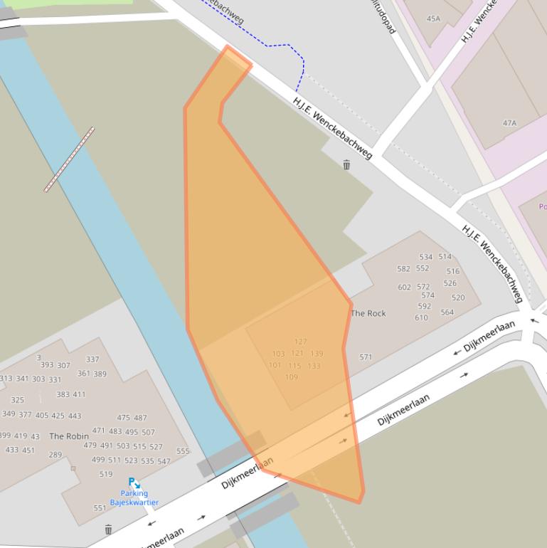 Kaart van postcodegebied 1096DH.