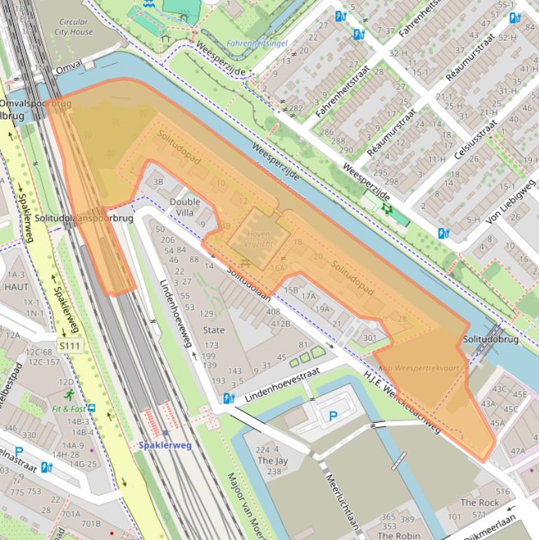 Kaart van postcodegebied 1096DR.