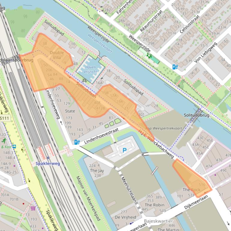 Kaart van postcodegebied 1096DS.