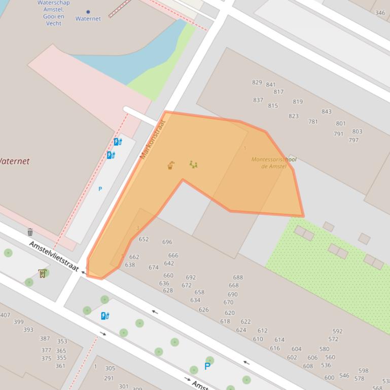 Kaart van postcodegebied 1096GA.