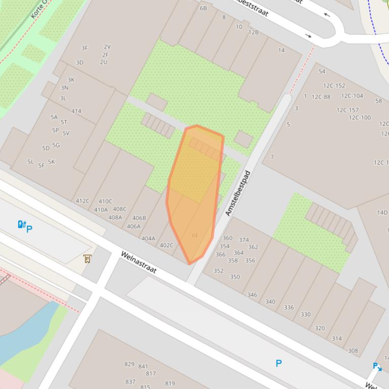 Kaart van postcodegebied 1096GC.