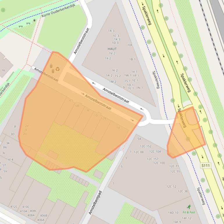 Kaart van postcodegebied 1096GD.