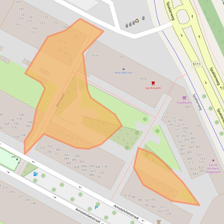 Kaart van postcodegebied 1096GK.