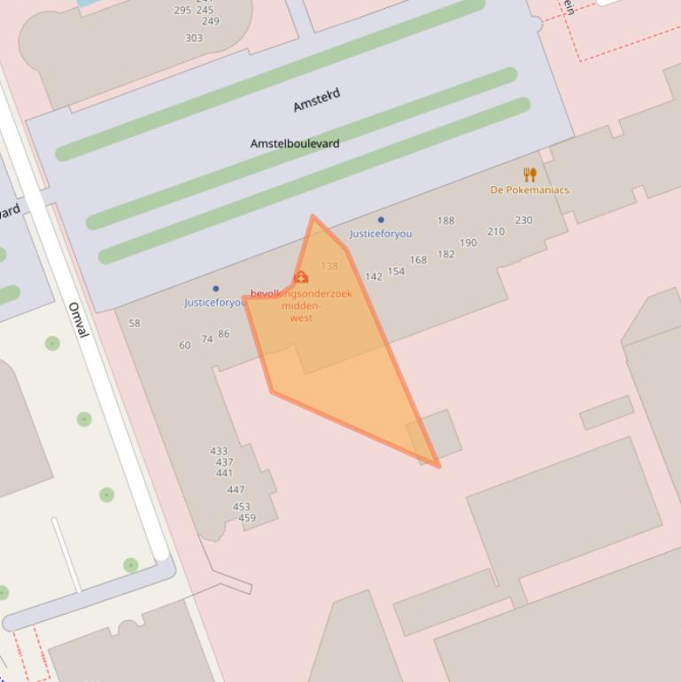 Kaart van postcodegebied 1096HK.