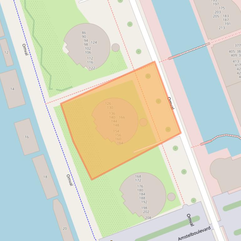 Kaart van postcodegebied 1096HX.