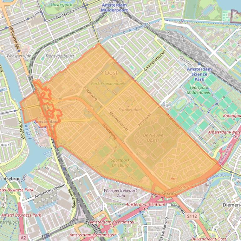 Kaart van postcodegebied 1097.