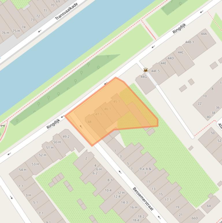 Kaart van postcodegebied 1097AG.