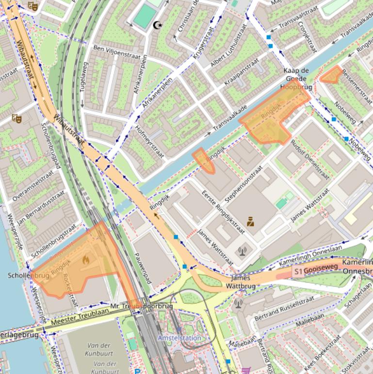 Kaart van postcodegebied 1097AH.