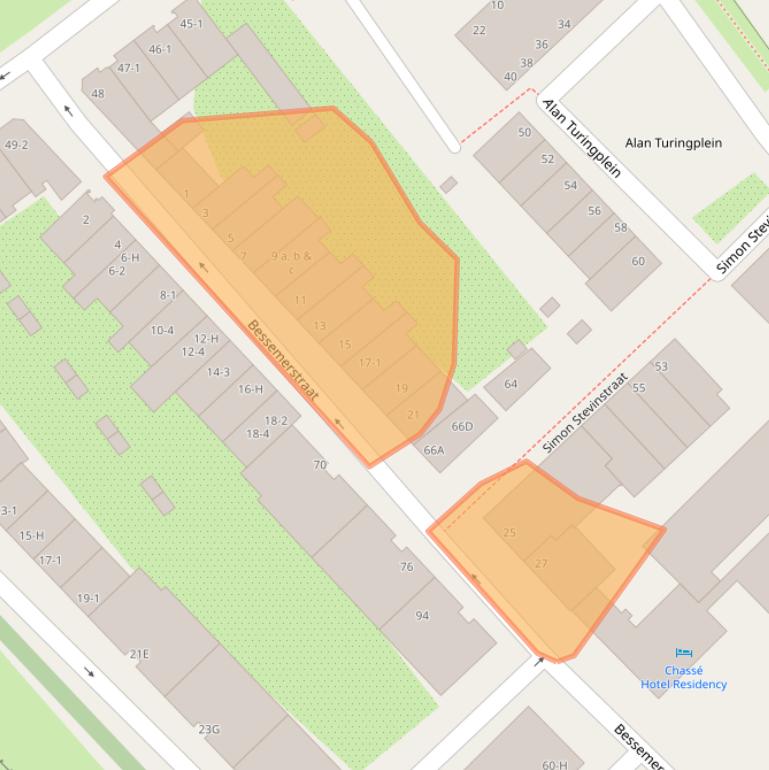 Kaart van postcodegebied 1097AM.