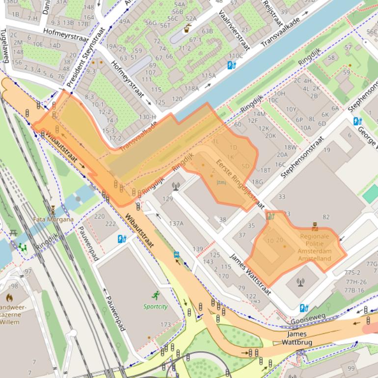 Kaart van postcodegebied 1097BC.