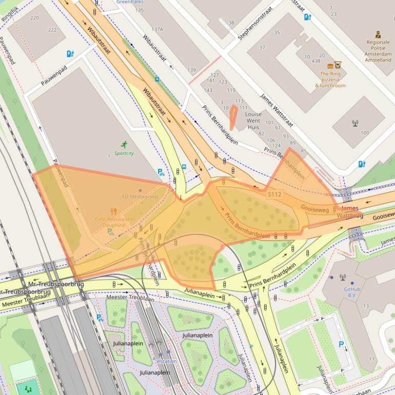 Kaart van postcodegebied 1097BL.