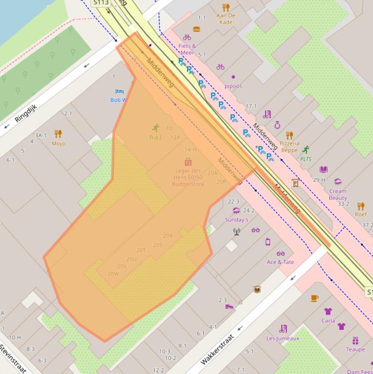 Kaart van postcodegebied 1097BM.