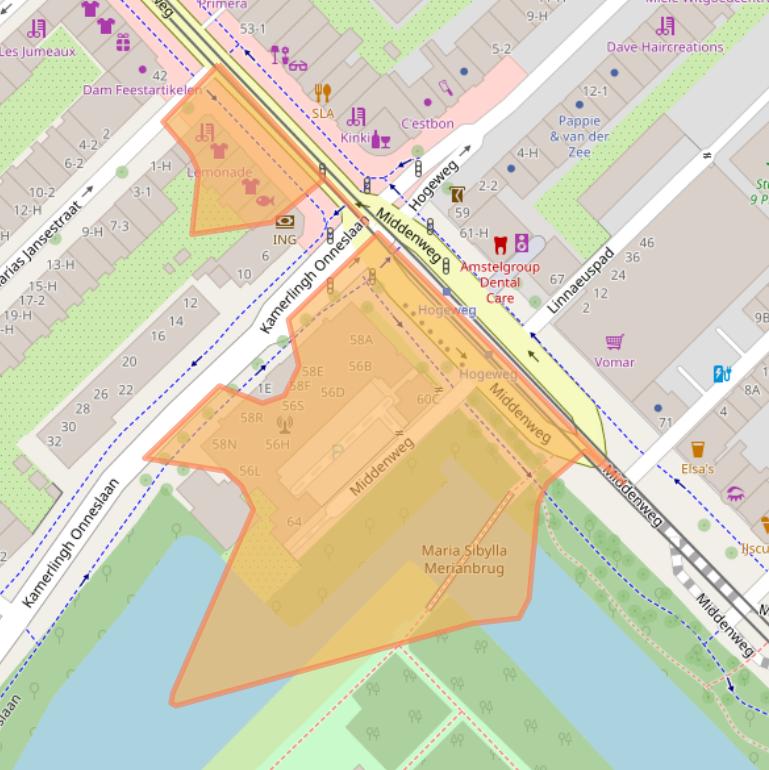 Kaart van postcodegebied 1097BR.