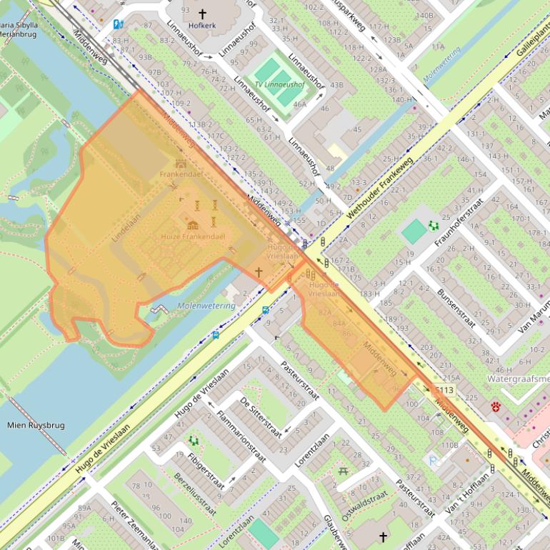 Kaart van postcodegebied 1097BS.