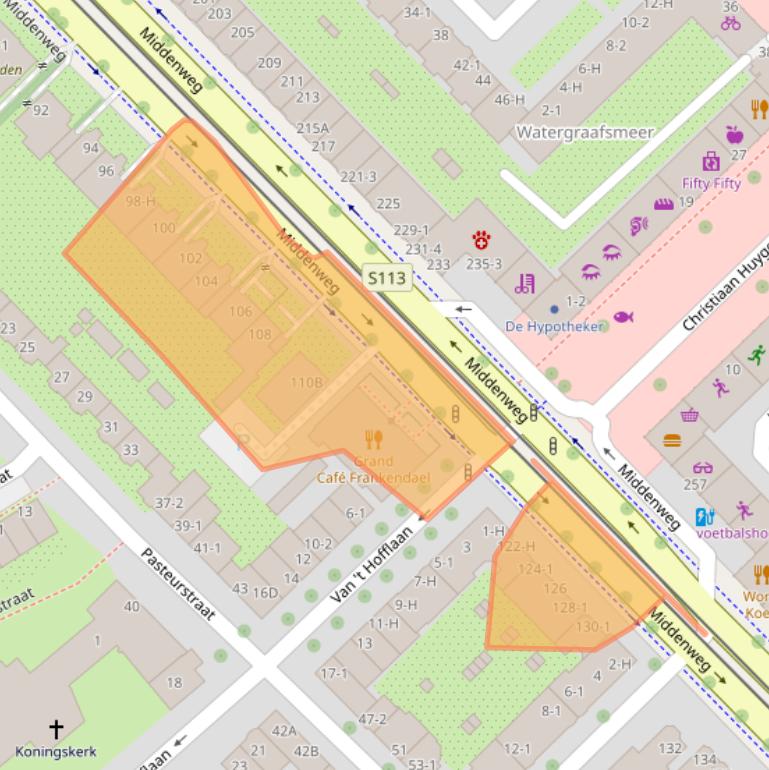 Kaart van postcodegebied 1097BT.