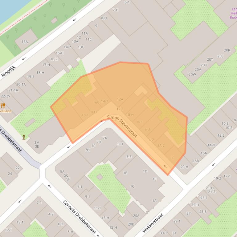 Kaart van postcodegebied 1097BZ.