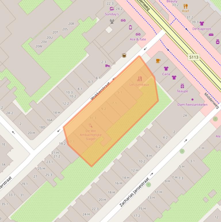 Kaart van postcodegebied 1097CB.