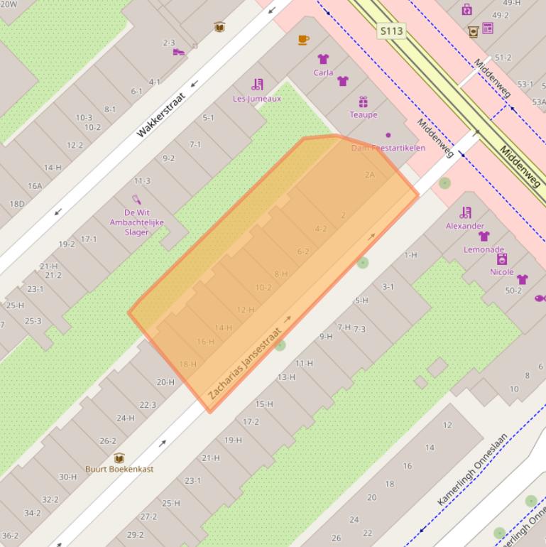 Kaart van postcodegebied 1097CL.