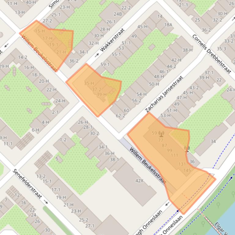 Kaart van postcodegebied 1097CR.