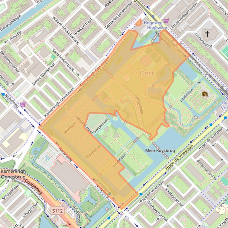 Kaart van postcodegebied 1097DE.