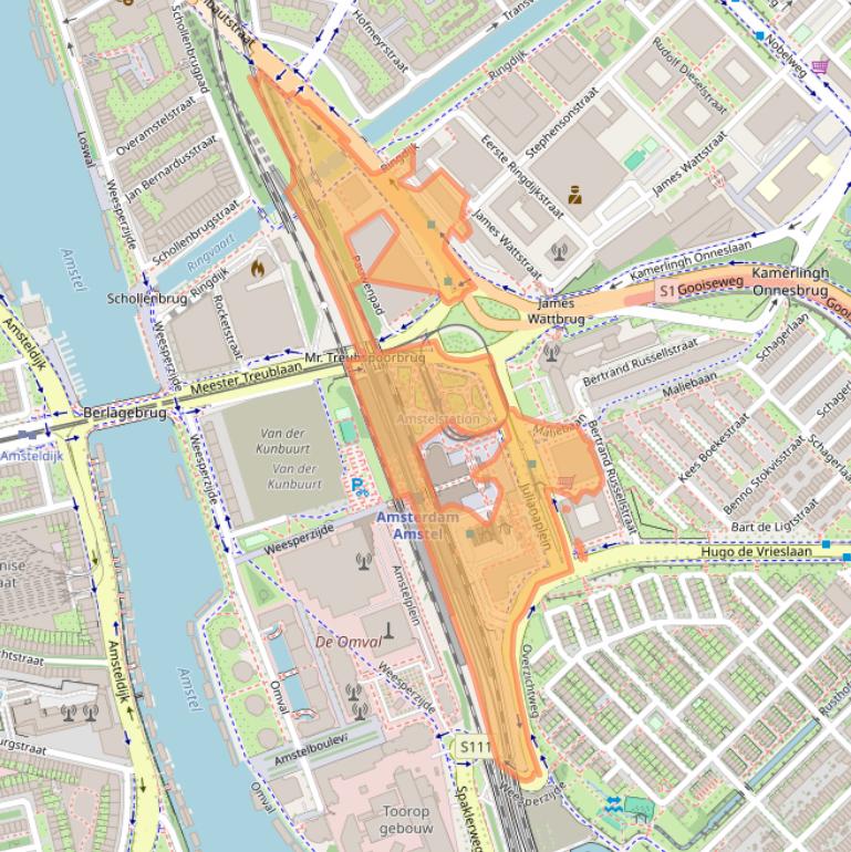 Kaart van postcodegebied 1097DN.