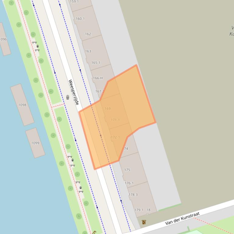 Kaart van postcodegebied 1097DV.