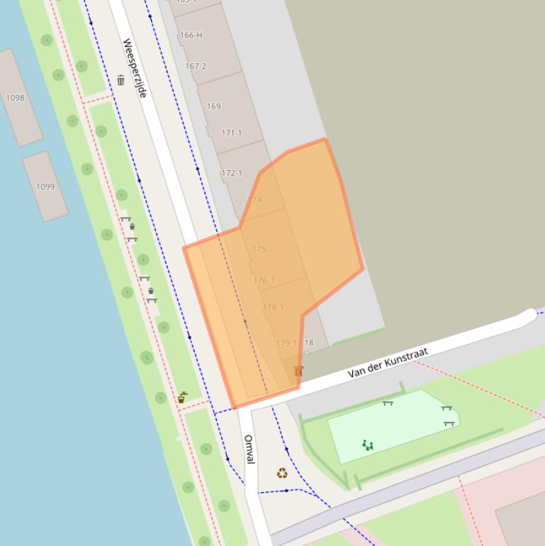 Kaart van postcodegebied 1097DW.